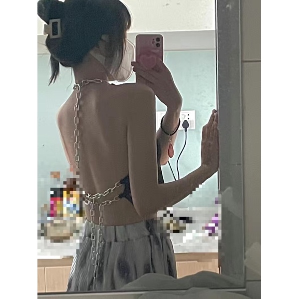 Áo Yếm Dây Xích Hở Lưng Sexy Sang Chảnh