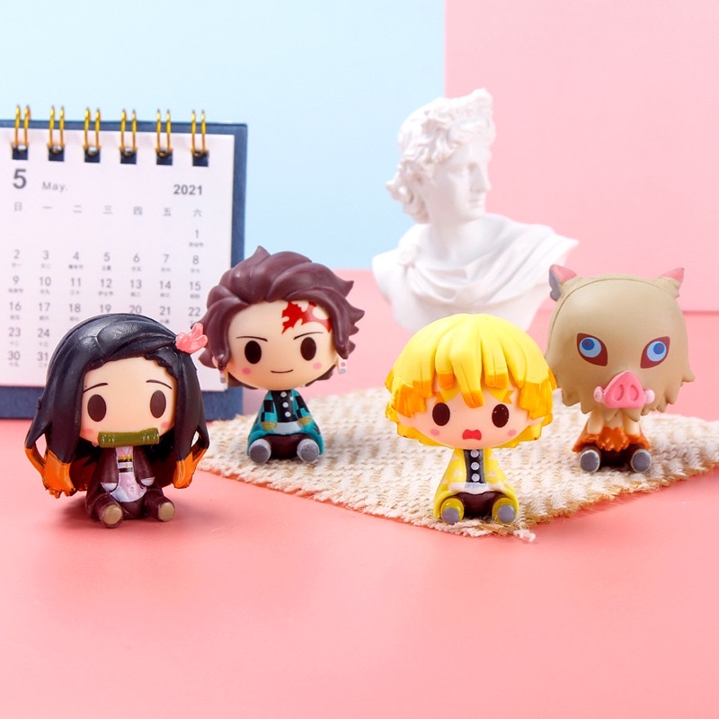 Mô hình Kimetsu No Yaiba chibi - figure thanh gươm diệt quỷ Demon Slayer chibi Tanjirou Nezuko Zenitsu Inosuke