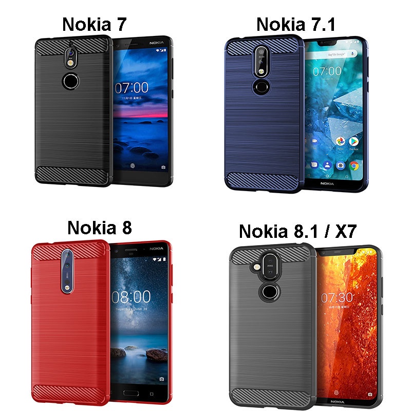 Ốp Điện Thoại Sợi Carbon Mềm Cho Nokia 7 Plus 7.1 8.1 8.3 6.1 Plus 6.2 7.2 5.1 Plus Nokia 5 6 X5 X6 X7 8V 5G UW