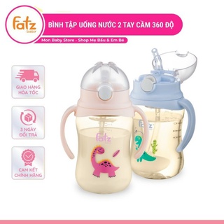 Bình tập uống Fatzbaby Tritan 360 độ có ống hút 250ml