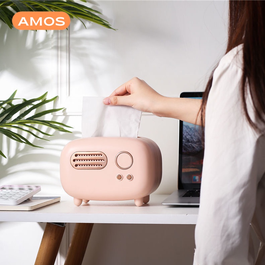 Hộp đựng giấy ăn cao cấp phong cách cổ điện radio