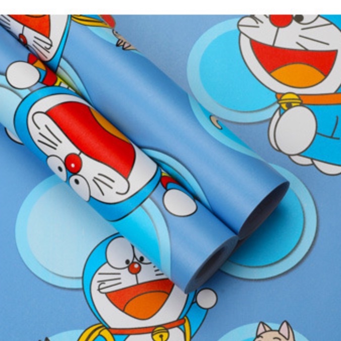 1 mét giấy dán tường doremon Ô tròn khổ 45cm sẵn keo