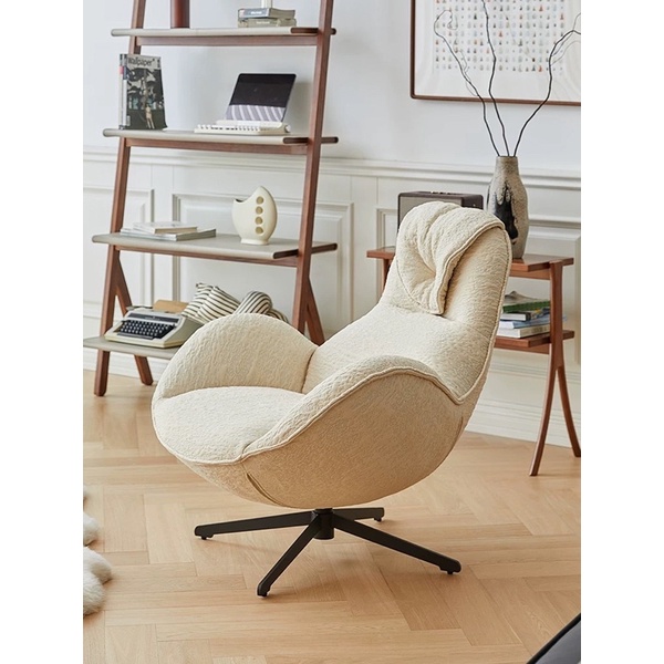 Ghế xoay thư giãn, ghế đơn Egg Shell Chair màu cổ điển phong cách Bắc Âu