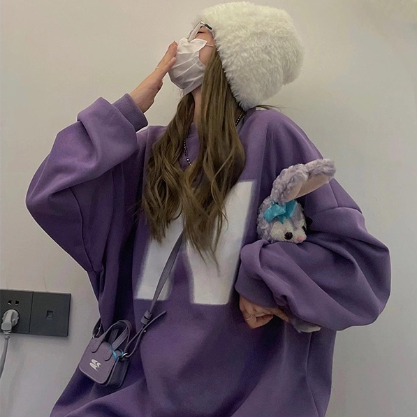 【ZHELIHANGFEI】Áo Thun Sweater Tay Dài Kiểu Mỹ Thiết Kế Trẻ Trung Cá Tính