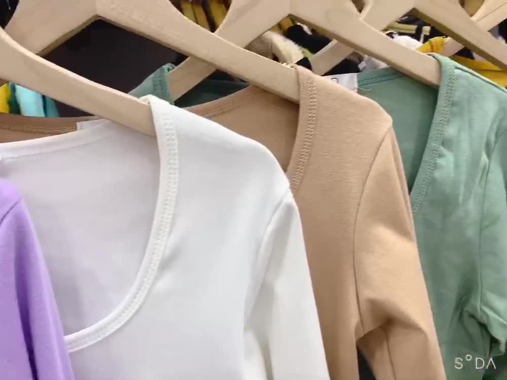 HV - Áo thun dài tay Croptop Tay Cổ U, Chất Borip Dày Mịn, Thoáng Mát,Ảnh Thật | BigBuy360 - bigbuy360.vn