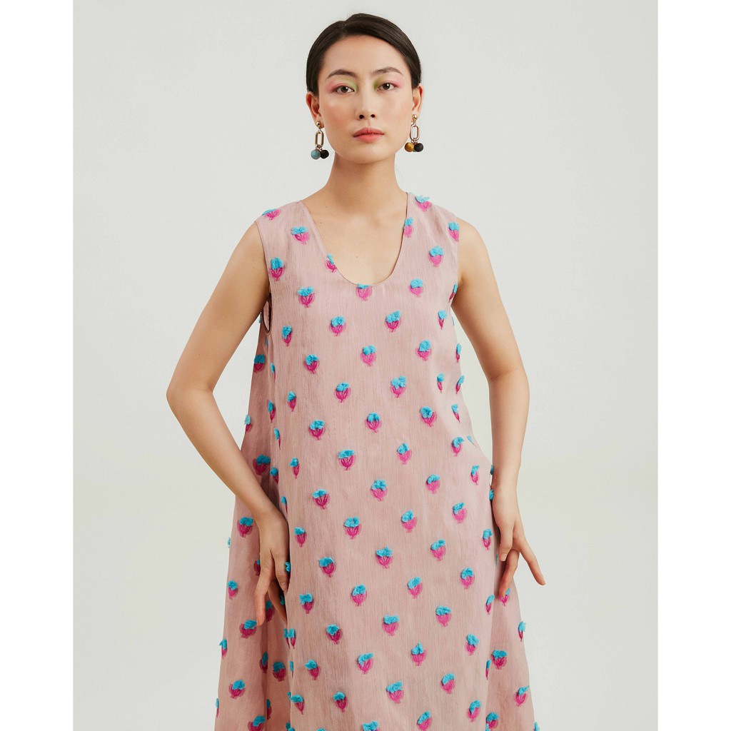 [Mã FAMALLT5 giảm 15% đơn 150k] MAUVE - Flowery dress Đầm voan tơ kèm đầm lót | BigBuy360 - bigbuy360.vn
