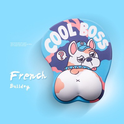 Lót Chuột 3D - Đệm Silicon Êm Ái - Size 26x21cm Hình Cute Mông Corgi, Poodle, Bulldog, Husky