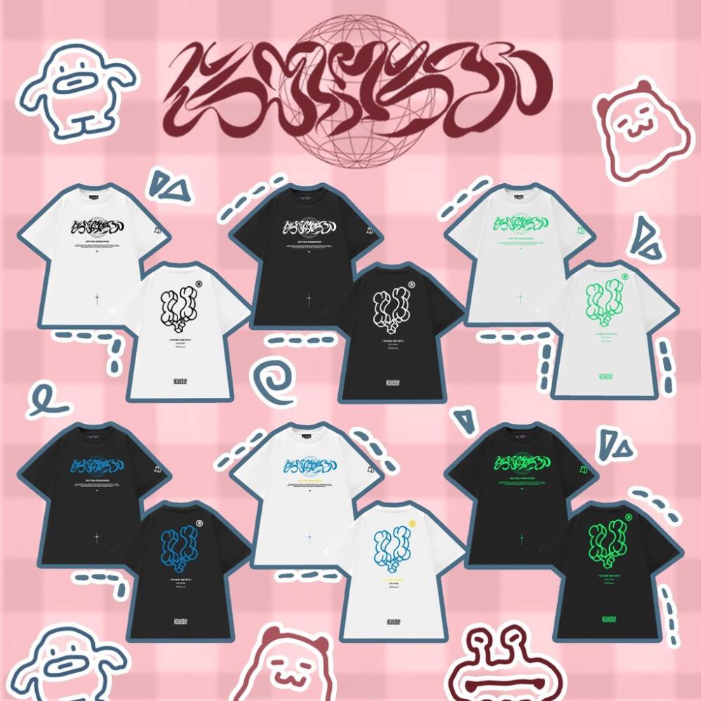 Áo phông nữ VYLINHSHOP  HEYYOU  WORLDWIDE LOGO COLLECTION 2 màu đen trắng