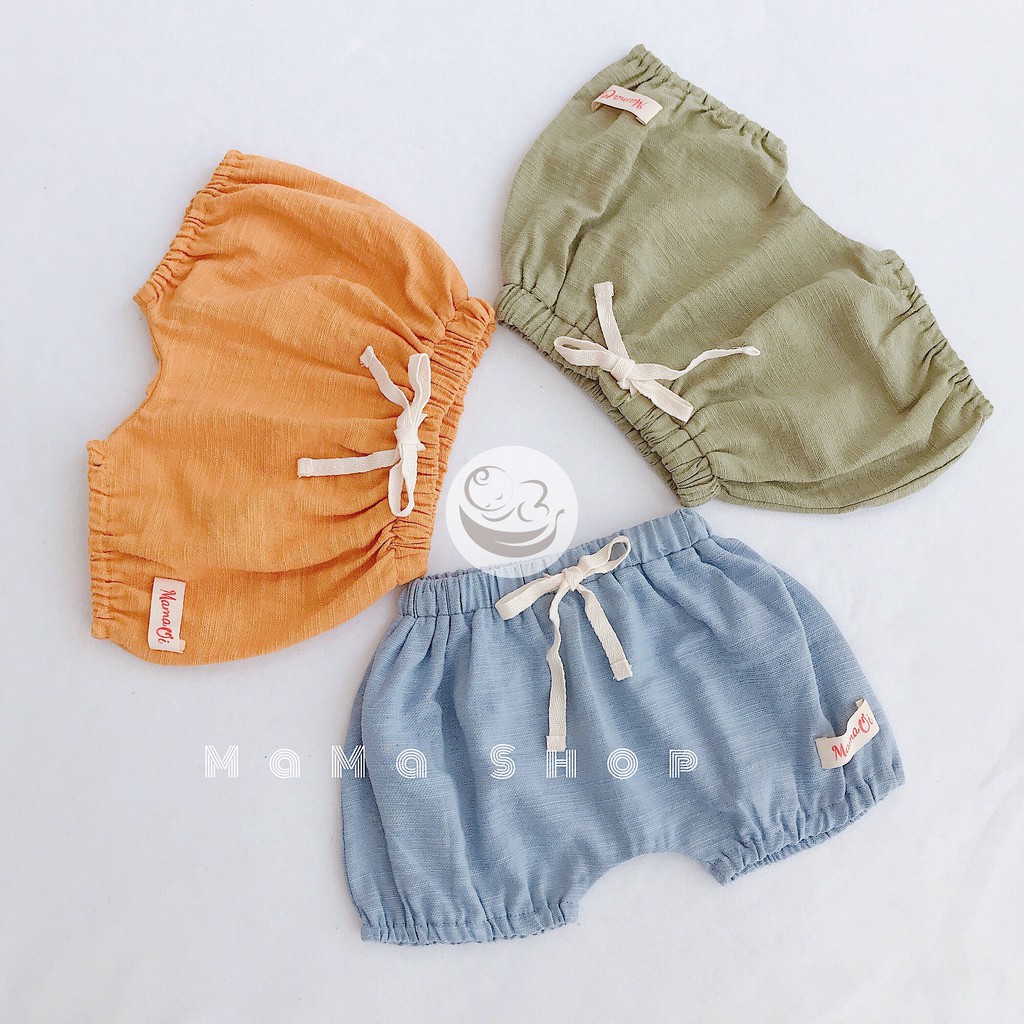 Q02 Quần đùi bé trai bé gái mẫu bí ngộ nghĩnh làm từ vải Linen cho bé yêu từ 0 - 3 tuổi của Mama Ơi - Thời trang cho bé