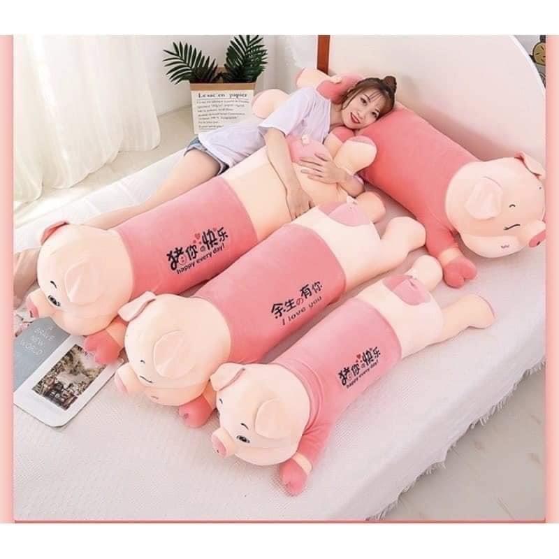 Gấu bông heo áo hồng cute gối ôm lợn đáng yêu mềm mịn, thú nhồi bông cho bé TK23