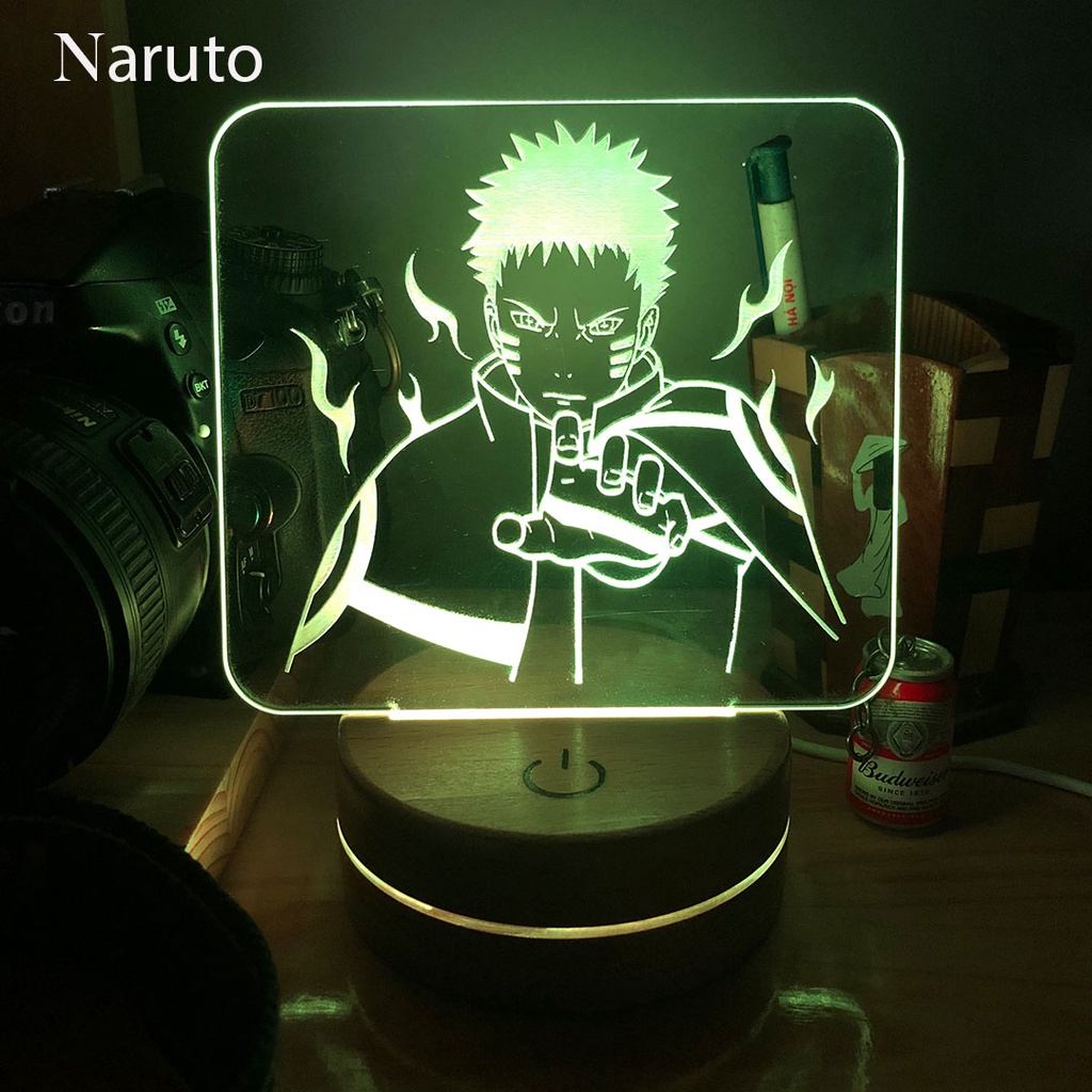 Đèn Led Anime NARUTO Đèn Led 16 Màu Hình Nhân Vật Hoạt Hình, Đèn Ngủ Led 3d, Cảm Ứng , Điều Khiển Từ Xa