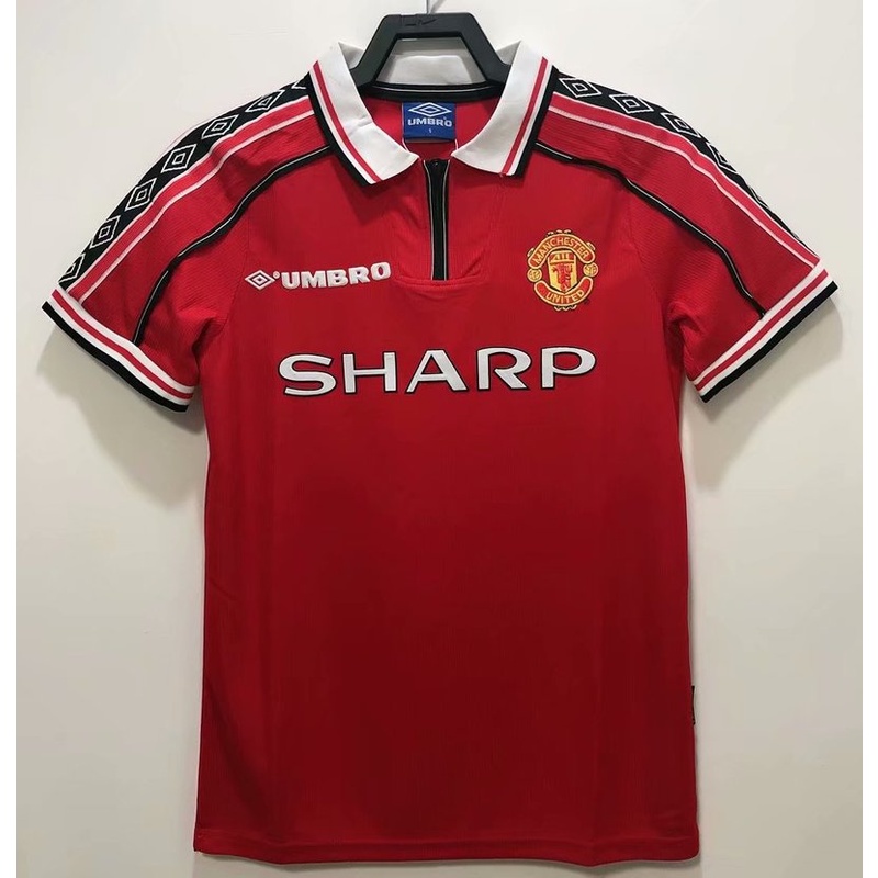 Áo Thun Đá Banh Tay Ngắn Phong Cách Retro Manchester United 98/99 Cao Cấp