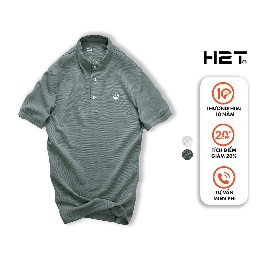 Áo Polo Cổ Tàu H2T Simwood Denim Form Slim Fit Ôm Vừa Vặn 1521