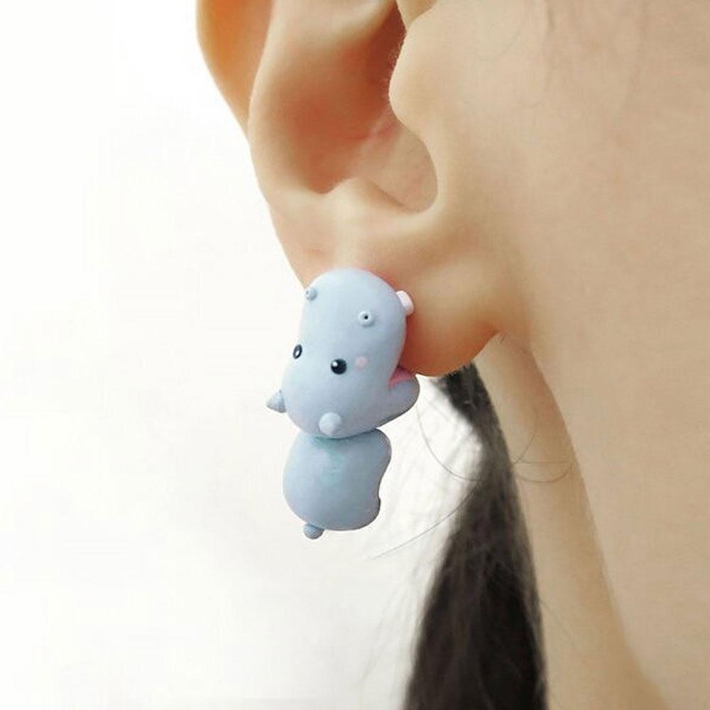 Hoa Tai Đất Sét Hình Động Vật Thời Trang Sang Trọng Dành Cho Nữ