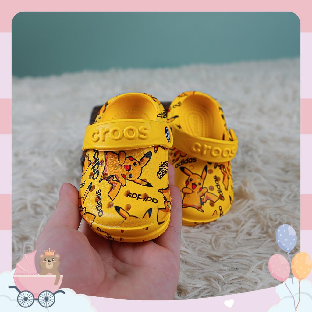 Dép Sục Trẻ Em in Hình Pikachu Size 3-10 Tháng Tuổi Siêu Nhẹ, Ôm Chân