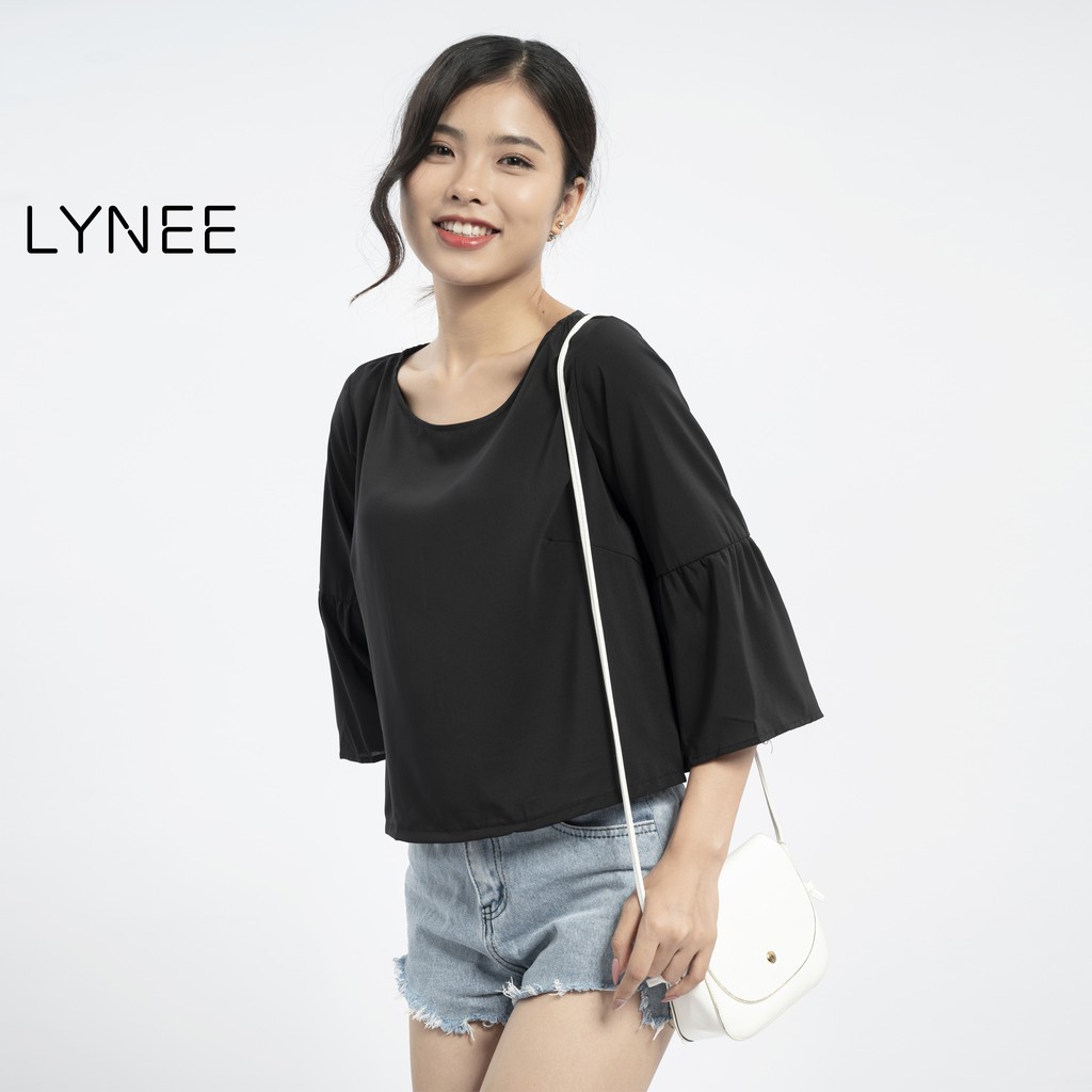 Áo ctoptop cổ tròn tay lỡ thời trang LYNEE