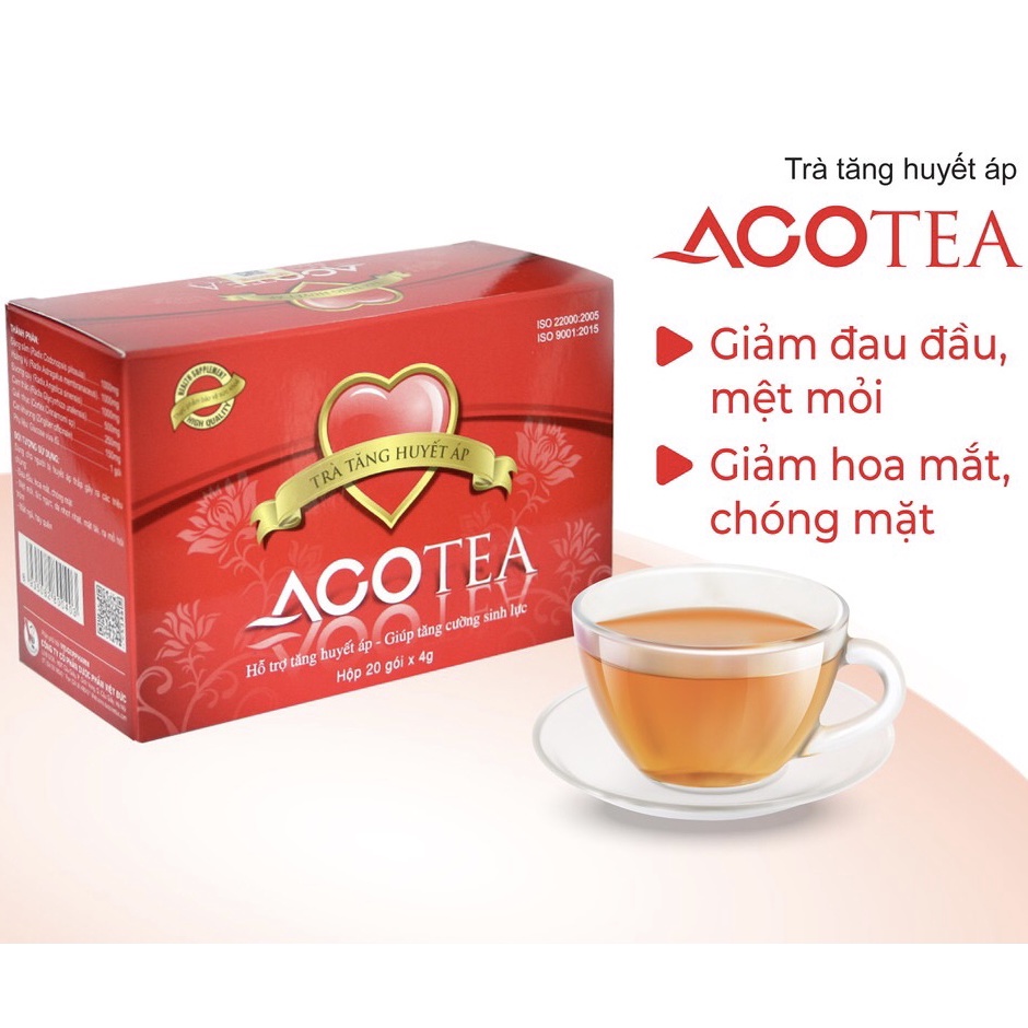 Trà tăng huyết áp Acotea dùng cho người huyết áp thấp, đau đầu hoa mắt, chóng mặt