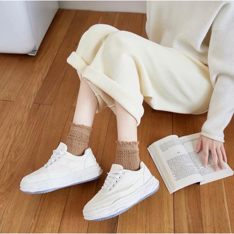 Sét 8 đôi tất nữ cổ cao , vớ nữ cổ nhún cao cấp phong cách Hàn Quốc