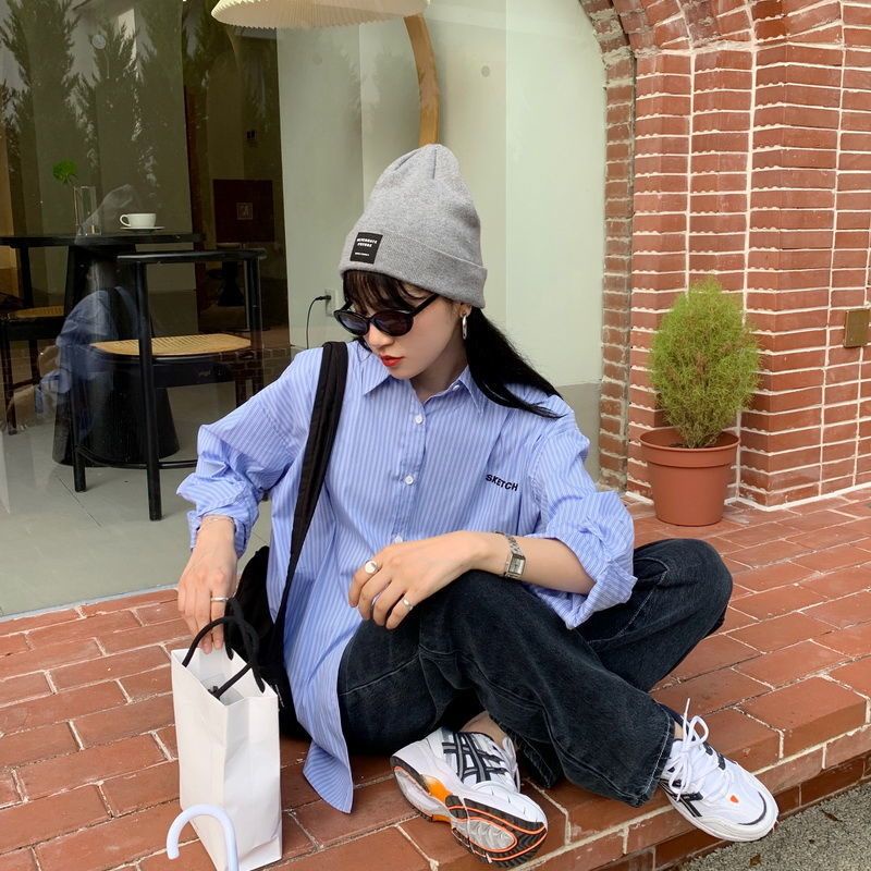 Jiashucheng Quần Jean Xám Khói Dáng Rộng Lưng Cao Ống Rộng Thời Trang Mùa Thu Mới Cho Nữ Mopp