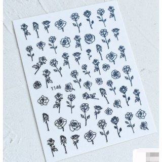 Sticker hoa hồng trang trí nail