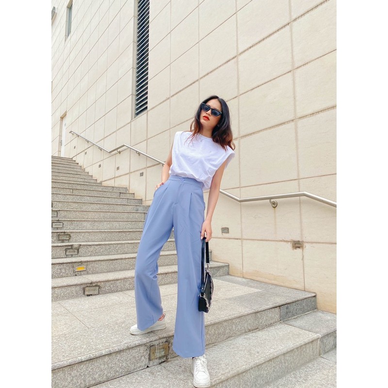 Quần ống rộng nữ Alicia Pants LUCETFASHION, quần tây nữ ống rộng