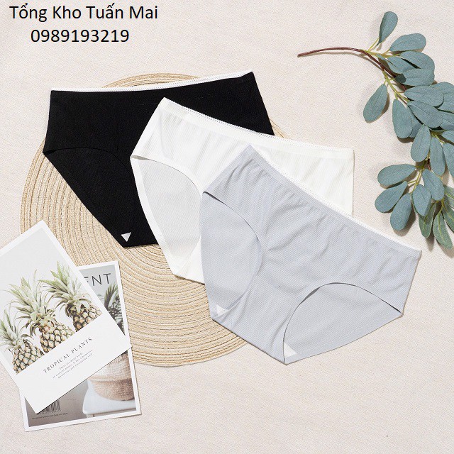 Quần lót nữ đúc su 💋SALE💋quần chip nữ đúc su thun lạnh gân tăm không viền mặc trong váy co giãn sexy | BigBuy360 - bigbuy360.vn