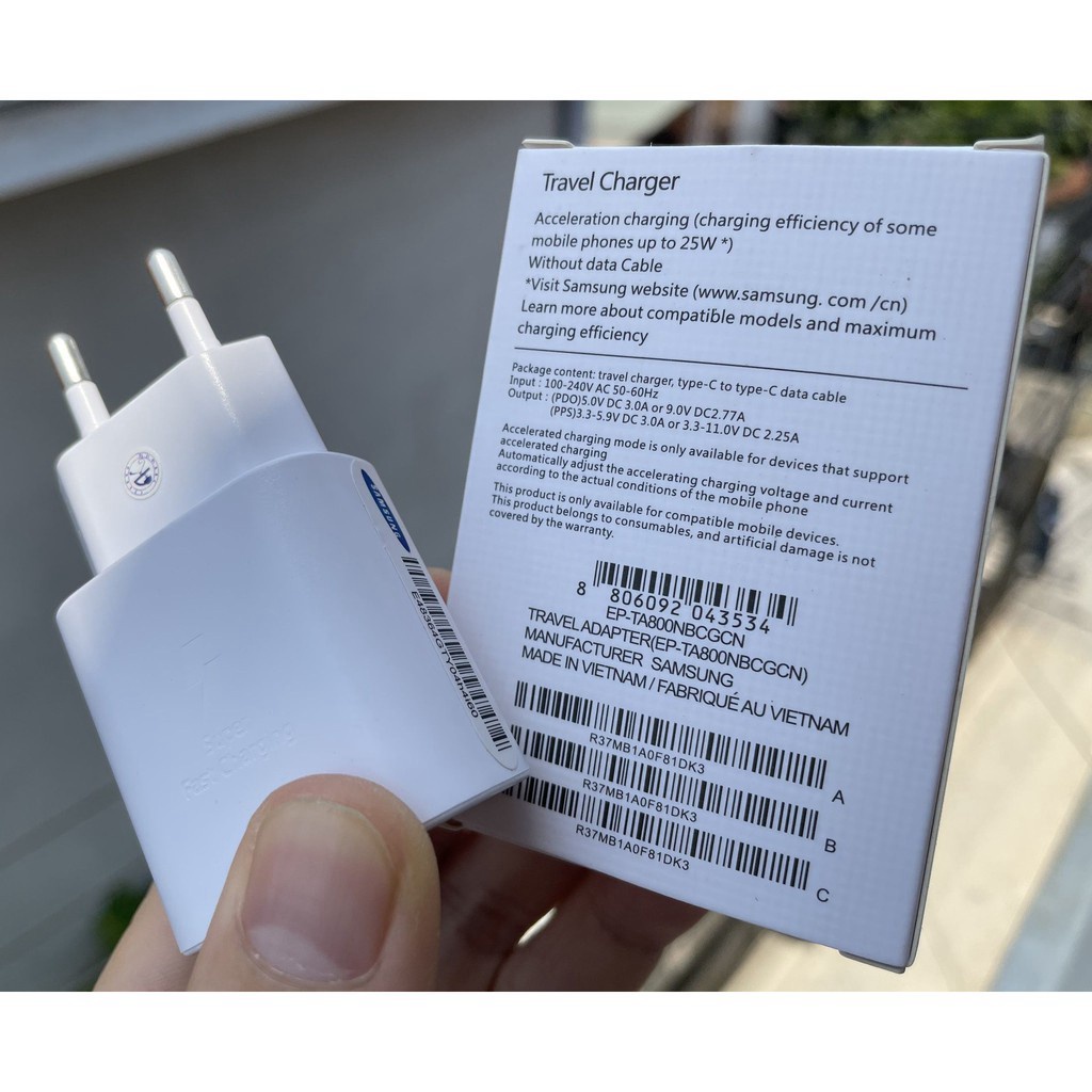 CS01 - Củ sạc nhanh Sam sung 25W Note 10 Zin linh kiện Full Box [11-52]