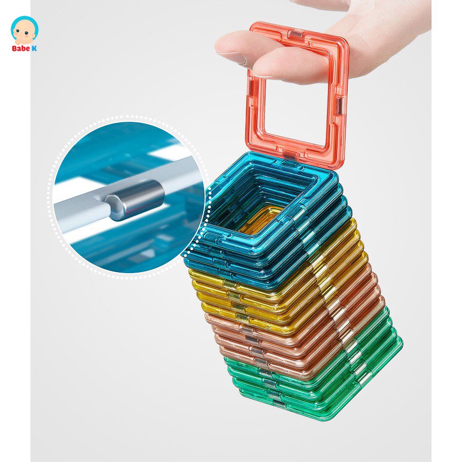Đồ chơi cho bé, bộ xếp hình nam châm Magnetic Blocks - Kub Shop Babe K