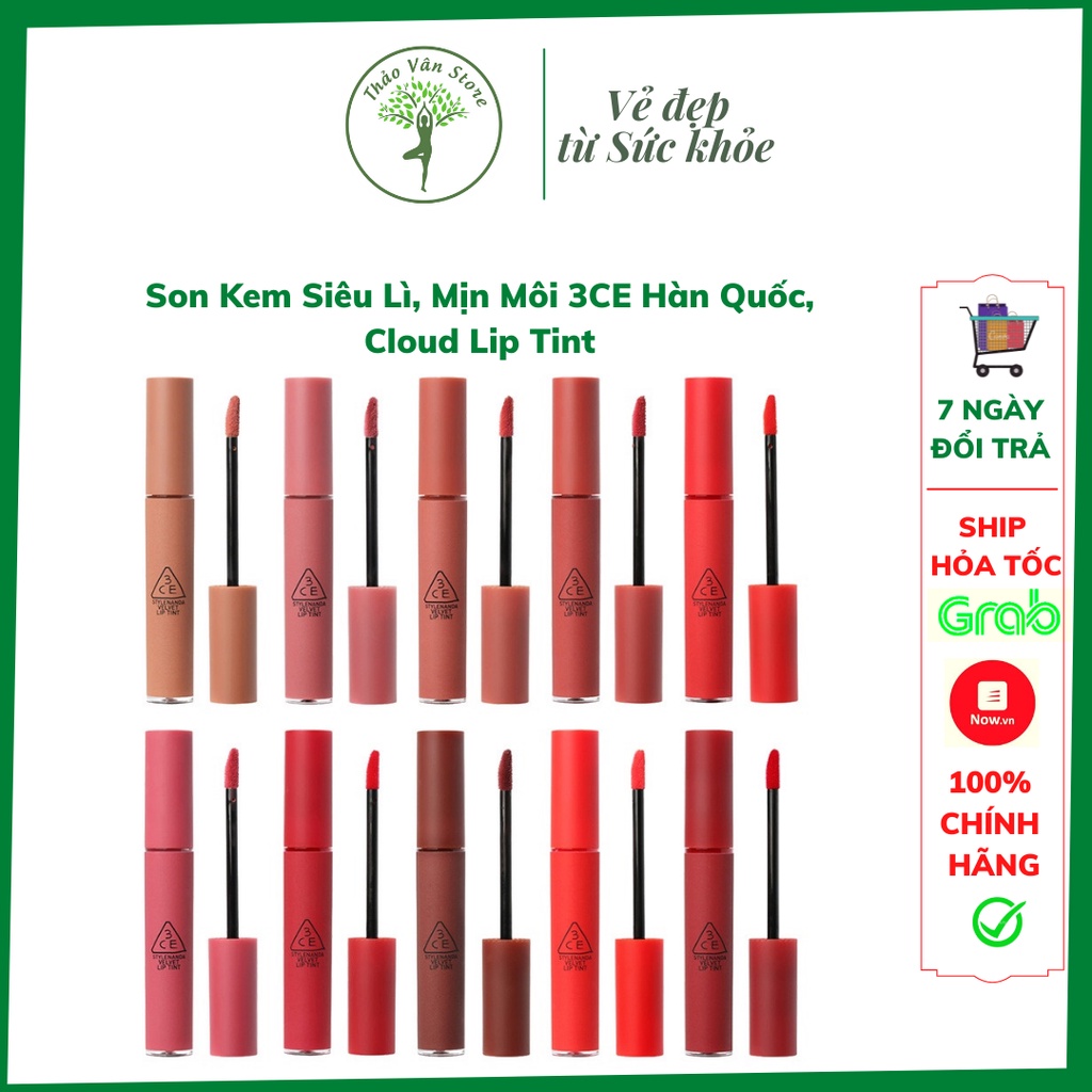 Son Kem Lì tròn 3CE Velvet Lip Tint - Chính hãng