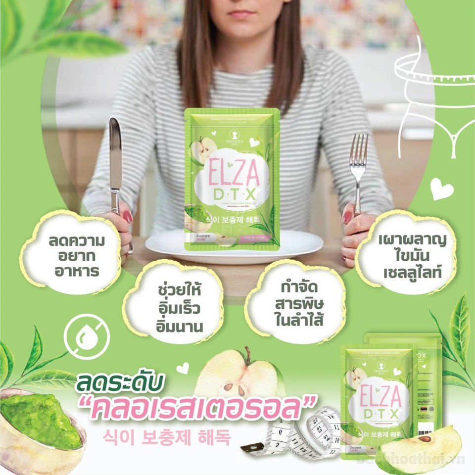 Ḋetox ġiảm câņ khử mỡ bụnǥ ELZA D.T.X Thái Lan