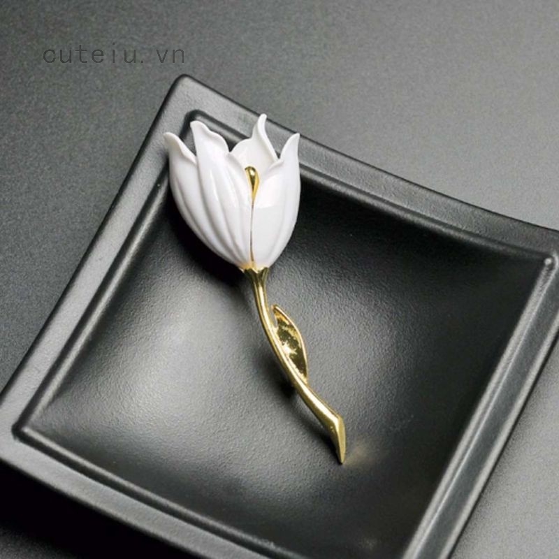 Ghim Cài Áo Kim Loại Hình Hoa Tulip Xinh Xắn