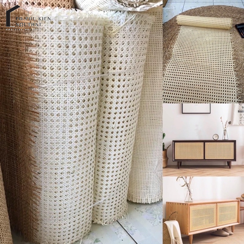 Lưới mây mắt cáo nhựa giả mây - nhựa đan decor nội thất - trang trí nhà cửa đồ vật - hàng dày đẹp loại 1