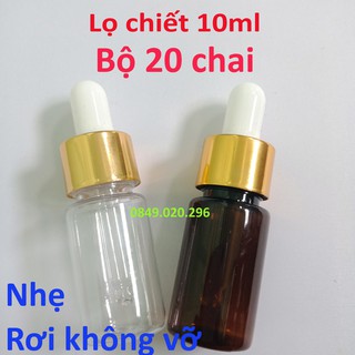 Combo 20 lọ chiết tinh dầu 10ml nhẹ - không vỡ