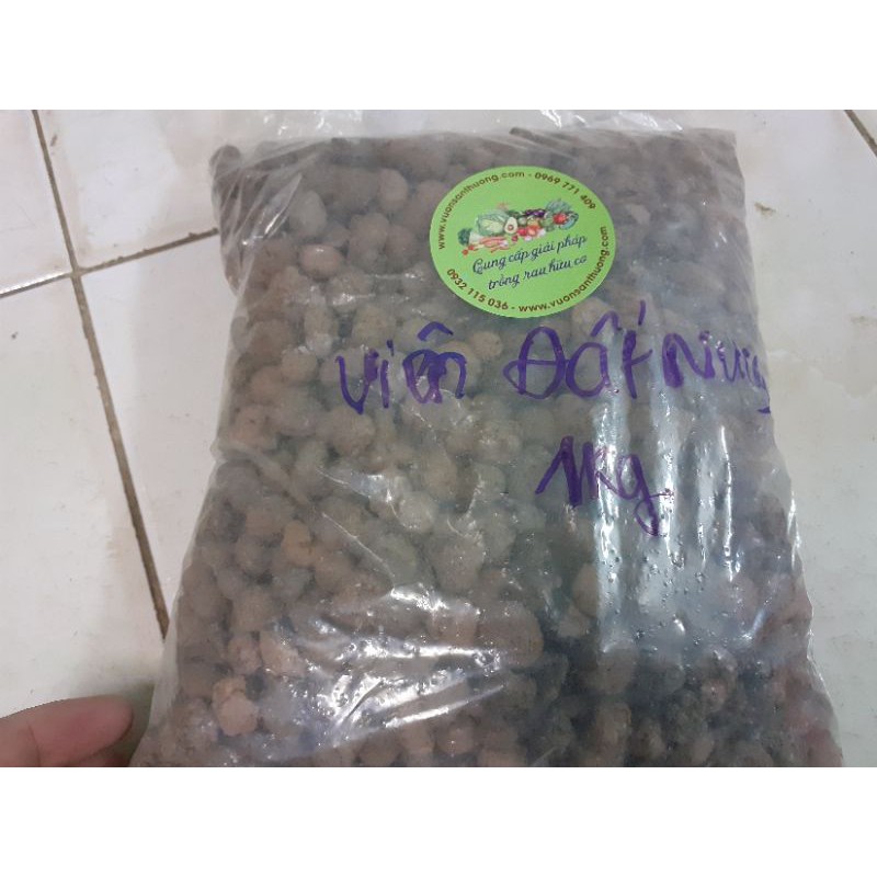 Viên Đất Nung, Sỏi Nhẹ 1 kg (~2dm3), Hàng Việt 8_12mm, Giá Thể Trồng, Lót Đáy Chậu, Rải Bề Mặt