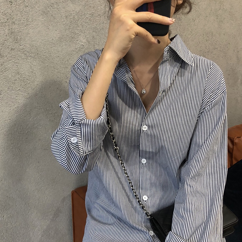 Áo sơ mi nữ SUXI dài tay cổ bẻ phong cách Hàn Quốc thời trang