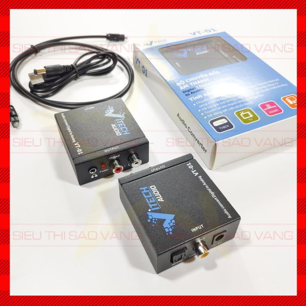 Bộ chuyển đổi âm thanh optical quang học ra AV sang audio VAudio tiếng to - BH 12 tháng