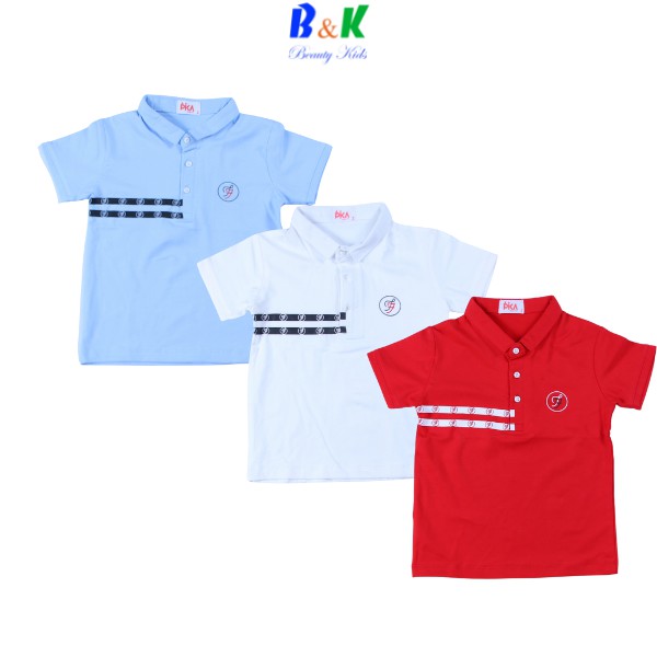 Áo cổ trụ cho bé trai -B&K kids- chất liệu cotton in ff - Quần áo trẻ em từ 10-18kg