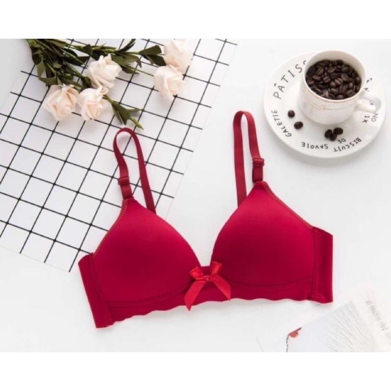 Áo lót trơn đệm mỏng không gọng đính nơ siêu nhẹ 6690 - LADY