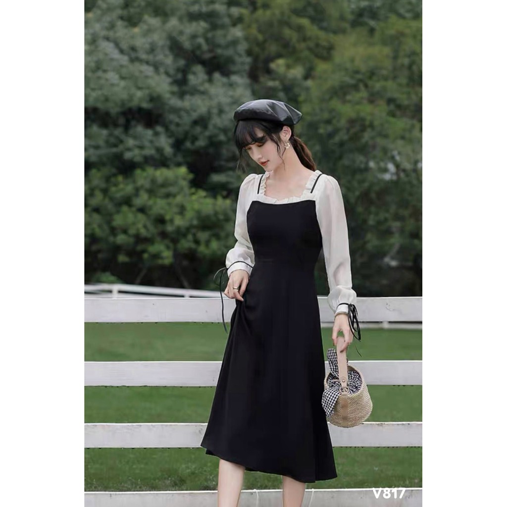 Váy vintage dáng dài tiểu thư 87 | BigBuy360 - bigbuy360.vn