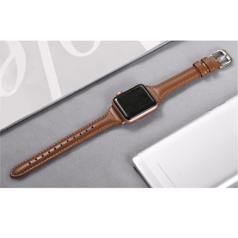 Sale 69% Dây đeo đồng hồ dáng mảnh bằng da dành cho đồng hồ thông minh Apple Watch 38mm/40mm,  5 Giá gốc 203000đ- 20F5