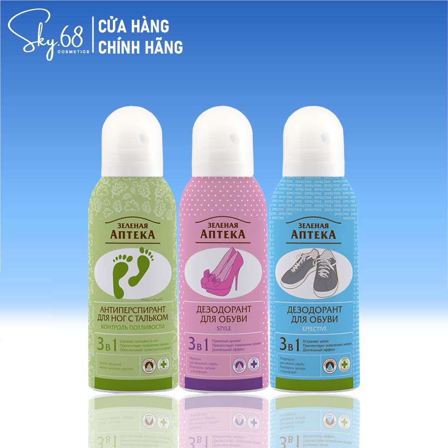 Xịt khử mùi chân và giày cho cả nam và nữ Zelenaya Apteka 150ml