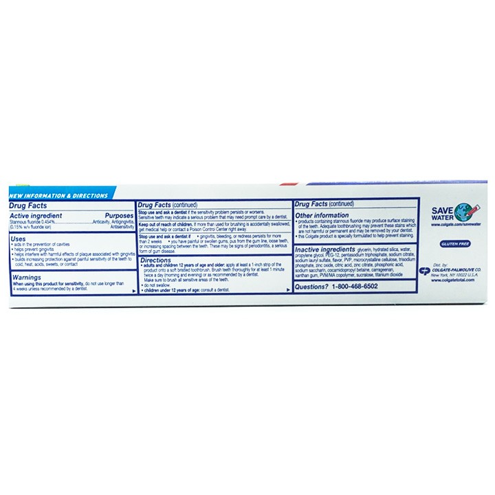 Kem đánh răng Colgate Total SF Whole Mouth Health Advanced Whitening, 181g