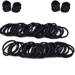 Set 10 dây thun cột tóc màu đen đơn giản