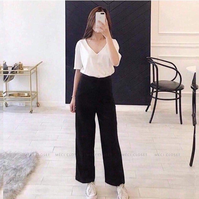 Quần ống rộng sớ vải tuyết mưa- Chất liệu cao cấp | BigBuy360 - bigbuy360.vn