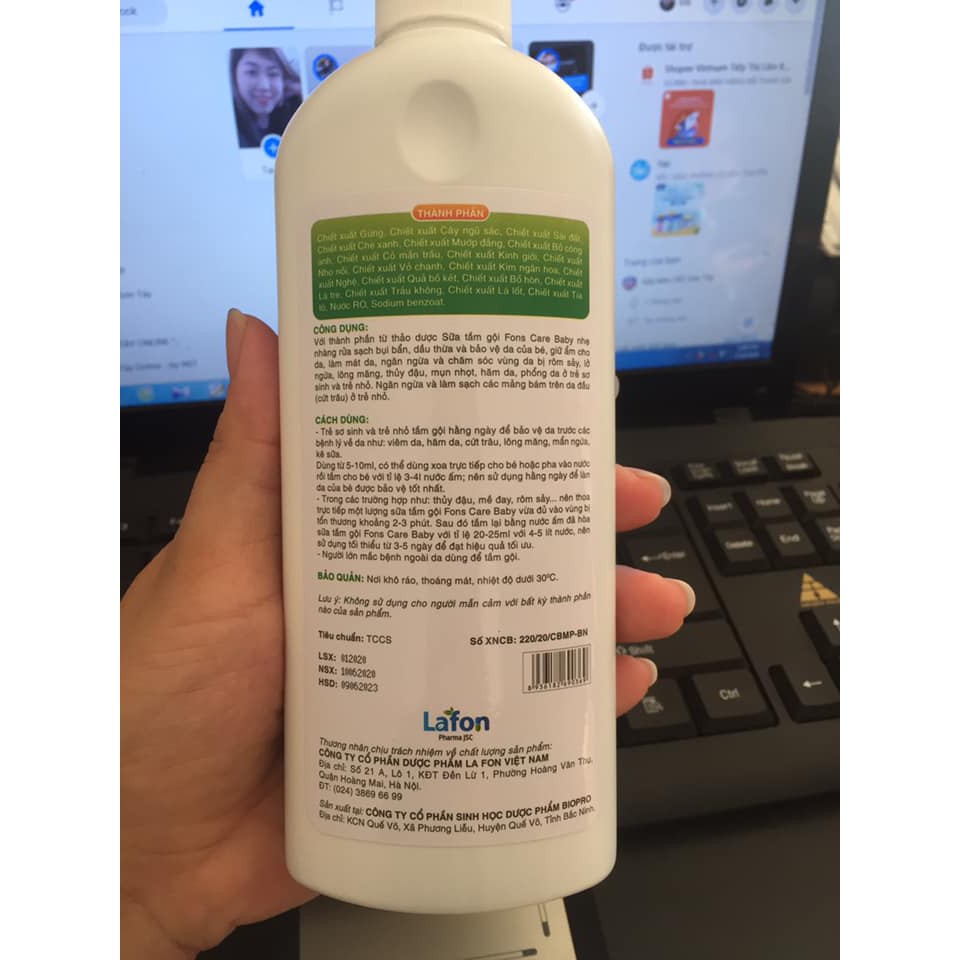 Sữa Tắm Gội Thảo Dược Cho Trẻ Em Fons Care Baby - 100% Thảo Dược Thiên Nhiên