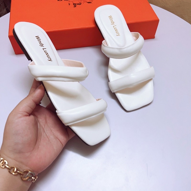 Dép lê nữ hè 2 quai phồng nhiều màu sắc trẻ trung nổi hot trend