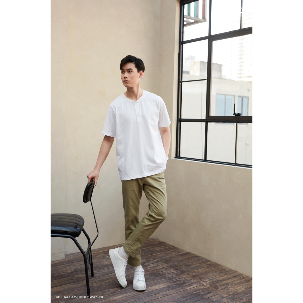 Áo thun trơn cổ tàu có cúc, trẻ trung năng động, chất vải 100% cotton cao cấp thương hiệu 360 Boutique - APTTK365