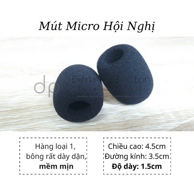 ( 2 cái ) Bông Lọc Micro Hội Nghị Cỗ Ngỗng Cao 4.5cm , Mút Lọc Micro Hội Nghị Nhỏ