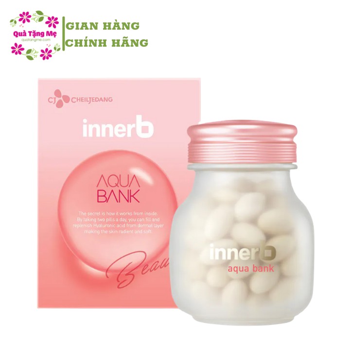 Thực Phẩm Bảo Vệ Sức Khỏe InnerB Aqua Bank Giúp giữ ẩm cho da lọ 56 viên | Thế Giới Skin Care