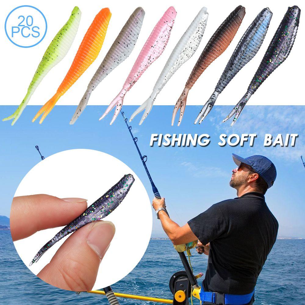 Set 20 Mồi Giun Giả Nhiều Màu Sắc Dùng Để Câu Cá Tiện Dụng